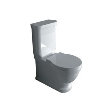 Galassia Ethos White polyester/wooden seat-cover, chromed hinges 8495