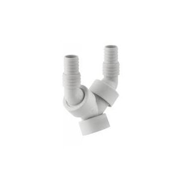 Geberit Y-connection with non-return valves in white PP 152767111