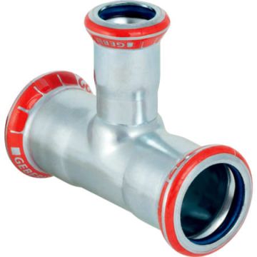 GEBERIT Mapress CSt. Tee, Red. FKM d22mm 