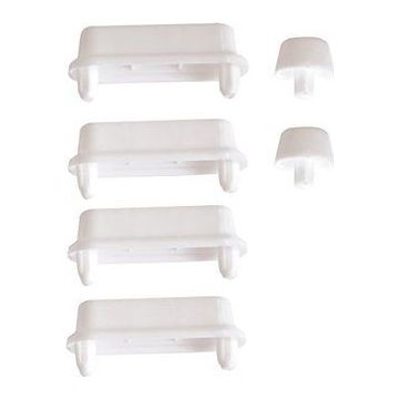 HERITAGE WOOD TOILET SEAT BUFFERS SET IN WHITE SIX PACK