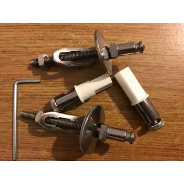 Quick release hinges, stainless steel 18/10, ORIGINAL cod. CT1800 for the ORIGINAL seat in thermosetting series GLAZE cod. Ceramic Blue GLZ1800.