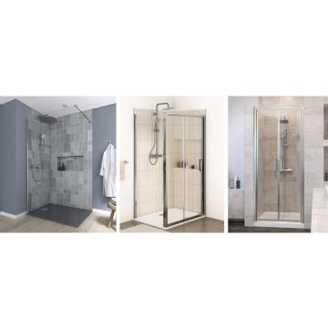 Ideal Standard  Connect 2 900mm bifold door with Idealclean clear glass - bright silver finish  K9399EO