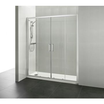 Ideal Standard  Connect 2 1700mm 2 door slider with Idealclean clear glass - bright silver finish  K9434EO