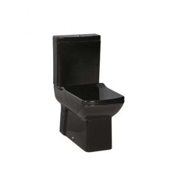 KC1603.01.0000E Lara Duroplast Soft Closing Black Slimline Seat & Cover