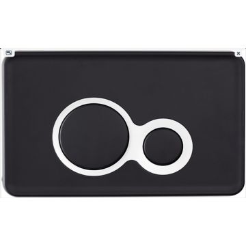 OTTO Control Plate, Soft Black frame/button- Satin ring Width: 270 mm Height: 170 mm