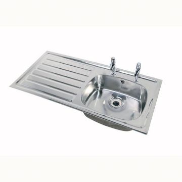Twyford.1028mm.x.500mm,.left.hand.drainer,.2.tap.hole.with