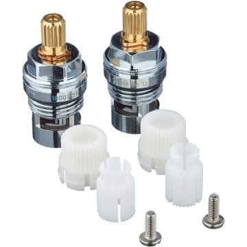 Roca A525092709 1/2inch ceramic disc tap cartridges designed as replacement parts for double-handle Roca mixer taps. It is widely used to fix dripping or leaking taps in premium collections like Roca Loft, Loft Elite, and Atai
