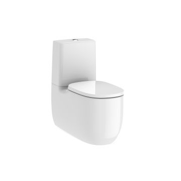 Roca Beyond Back to wall vitreous china close-coupled Rimless WC with dual outlet  A3420B9000