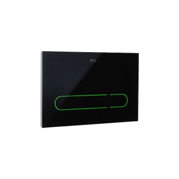 Roca In-Wall EP1  Electronic glass finished operating plate for concealed cistern with automatic or touchless dual flush and adjustable light in multiple colour choice A890102008
