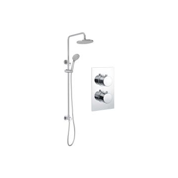 Round Shower Pack 2 - Circa Twin Two Outlet & Riser/Overhead Kit DICMP0036