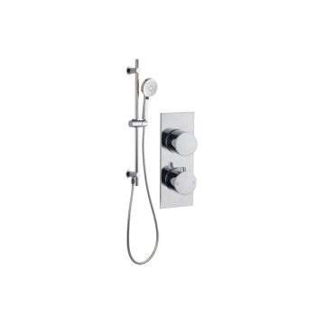 Round Shower Pack 8 - Sphere Slim Plate Single Outlet & Riser Kit DICMP0068
