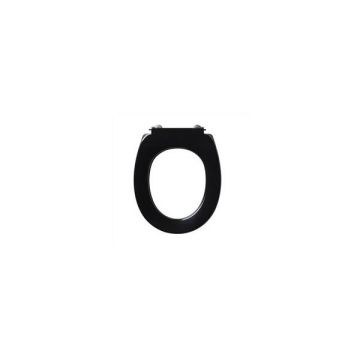 Armitage Shanks Contour 21 Small Toilet Seat with Fixings  No Cover Black  S405766
