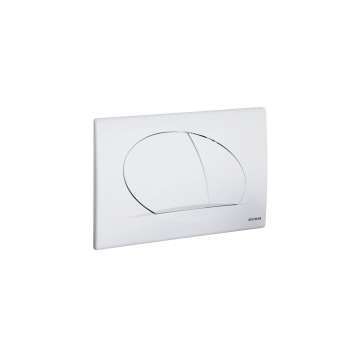SCHWAB actuation plate OVATE DUO white, two-level rinsing, 257420 / 3838912027726