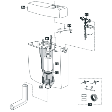 Schwab exposed flushing cistern 