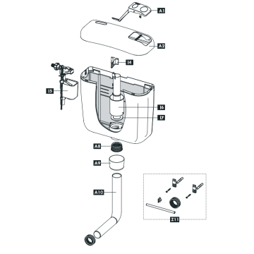  Schwab Exposed flushing cistern AP 100