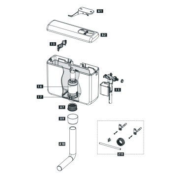 Schwab Exposed flushing cistern AP 410