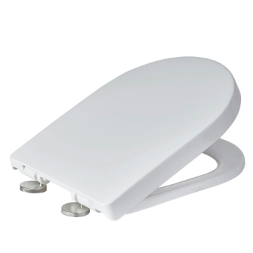 Detroit White D-Shaped Quick Release Soft Close Plastic Toilet Seat