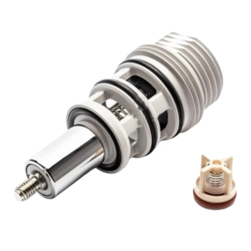 Roca NP Bath/Shower Diverter AG0116500R, which is a component used in mixing valves to control the flow of water between a bathtub spout and a showerhead. It's a mechanism that redirects water to the desired outlet, either the bath spout or the showerhead