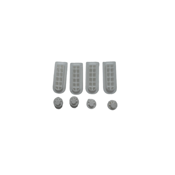 Flaminia Replacement Bumper and Damper Set KITPCQK03 a set of toilet seat bumpers, which are small rubber or plastic pieces designed to cushion the toilet seat and prevent it from slamming against the bowl. They also help to keep the seat level and preven