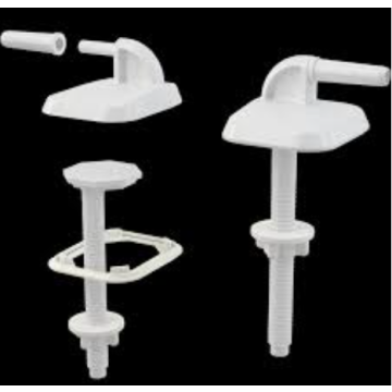Alcadrain Panty pro A60 P0009-ND, a toilet seat hinge set made of ABS plastic. This set is designed for the Alcadrain A60 WC seat. 