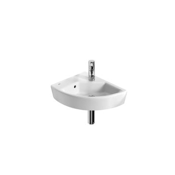 Roca Hall Corner Wall-Hung Basin with Left-Hand Shelf 350 x 430mm - 1 Taphole A327623000