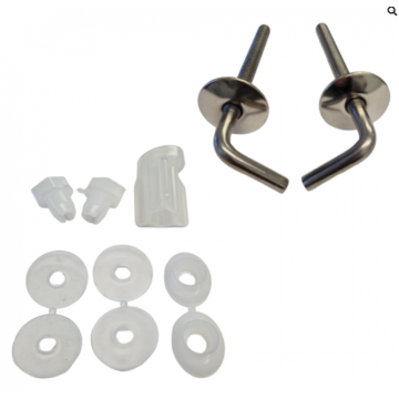 Duravit 0061731000 Hinge set for toilet seat without soft-close, stainless steel