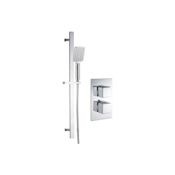 Square Shower Pack 1 - Kuba Twin Single Outlet & Riser Kit DICMP0062