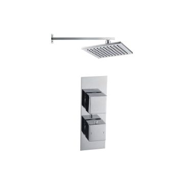 Square Shower Pack 9 - Rhomba Slim Plate Single Outlet & Overhead Shower