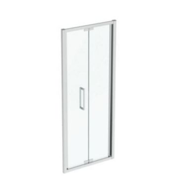 Ideal Standard  IS i.life 900 Infold Door  with Idealclean clear glass - bright silver finish  T4928EO