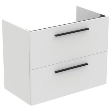 Ideal Standard  Ideal Standard i.life A 80cm wall hung vanity unit with 2 drawers (separate handles required), carbon grey matt  T5256NV