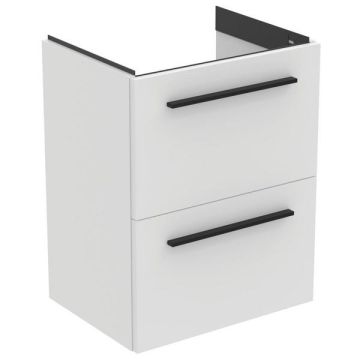 Ideal Standard  Ideal Standard i.life S 50cm compact wall hung vanity unit with 2 drawers (separate handles required), carbon grey matt  T5291NV