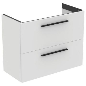 Ideal Standard  Ideal Standard i.life S 80cm compact wall hung vanity unit with 2 drawers (separate handles required), matt white  T5295DU
