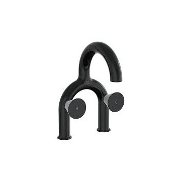 Vitra Liquid Concealed Basin Mixer For 2-Hole Sinks Glossy Black A4274739