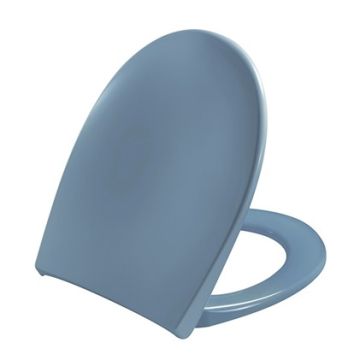 Toilet seat with soft close and lift-off incl. hinge in stainless steel Bermuda blue