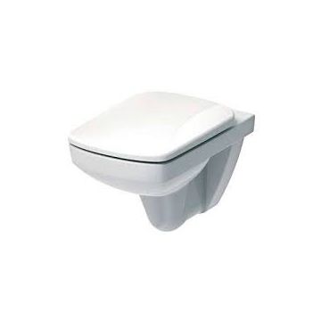 Twyford Seat E100 SQUARE TOILET SEAT AND COVER, METAL BOTTOM FIX HINGE E17816WH