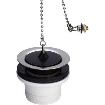 Viega drain valve 106140 G 2000 2000 / 2xDN 70, plastic white, with chain holder / ball chain