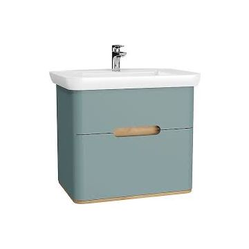 Vitra Sento Single Drawer Sink Cabinet  Without Legs  65 Cm  Matte Fjord Green 65873