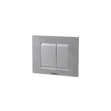 Wirquin Matt Chrome Essential dual flush control plate -55720349
