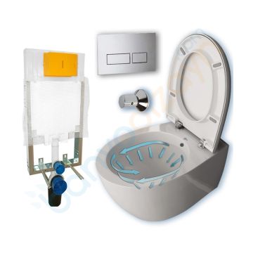 Ideal Standard StradaO Clearim Ductless Wall-hung WC + Grohe Concealed Cistern Set Z266101-SET