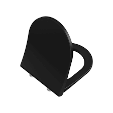 Vitra Integra Round Soft Close Toilet Seat  Metal Hinged  Easily Removable  Matte Black 131-083R009