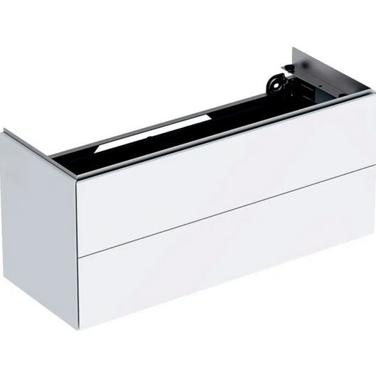 ONE cabinet for washbasin, with two drawers: B=104.5cm, H=46.5cm, T=39.5cm, white / high-gloss coated  500.386.01.1