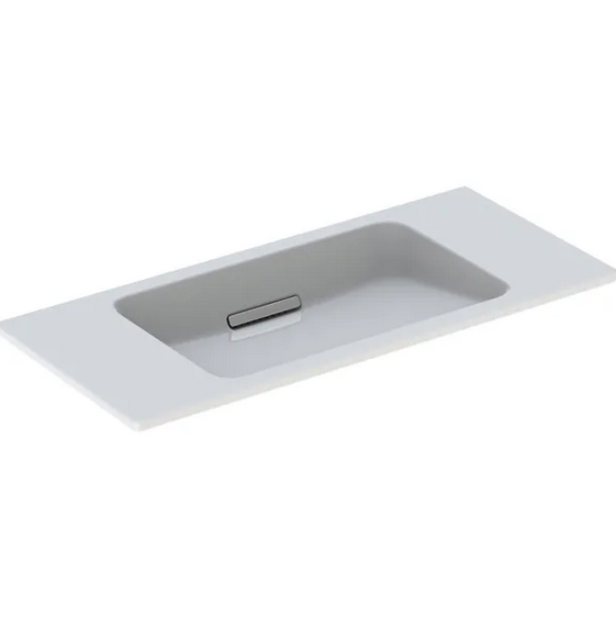 ONE washbasin, floating design: B=90cm, KeraTect / white , bright brushed  500.390.01.2