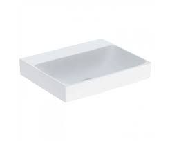 Geberit ONE washbasin, vertical outlet: B=60cm, T=48cm, Tap hole=without, Overflow=without, white / KeraTect  505.021.01.1