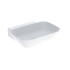 Geberit ONE lay-on washbasin, bowl shape, vertical outlet: B=50cm, T=42.5cm, Tap hole=without, Overflow=without, white / KeraTect  505.040.01.6