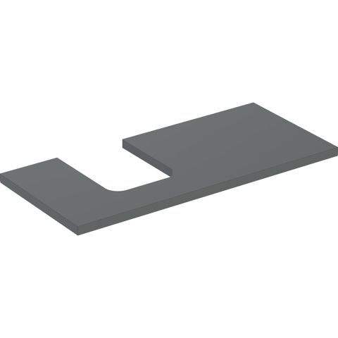 Geberit ONE washtop, left cut-out, for lay-on washbasin, bowl shape: B=105cm, H=3cm, T=47cm, lava / matt coated  505.294.00.3