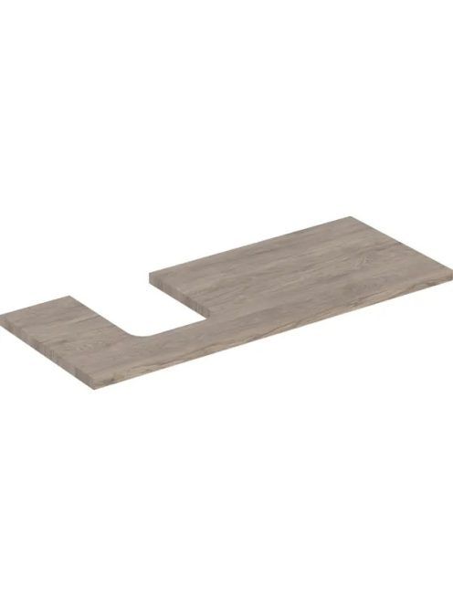 Geberit ONE washtop, left cut-out, for lay-on washbasin, bowl shape: B=120cm, H=3cm, T=47cm, hickory / wood-textured melamine  505.295.00.6