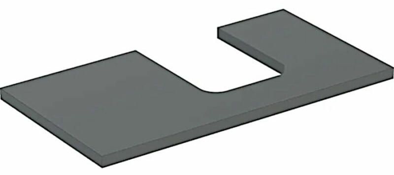 Geberit ONE washtop, right cut-out, for lay-on washbasin, bowl shape: B=90cm, H=3cm, T=47cm, lava / matt coated  505.313.00.3