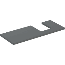 Geberit ONE washtop, right cut-out, for lay-on washbasin, bowl shape: B=120cm, H=3cm, T=47cm, lava / matt coated  505.315.00.3