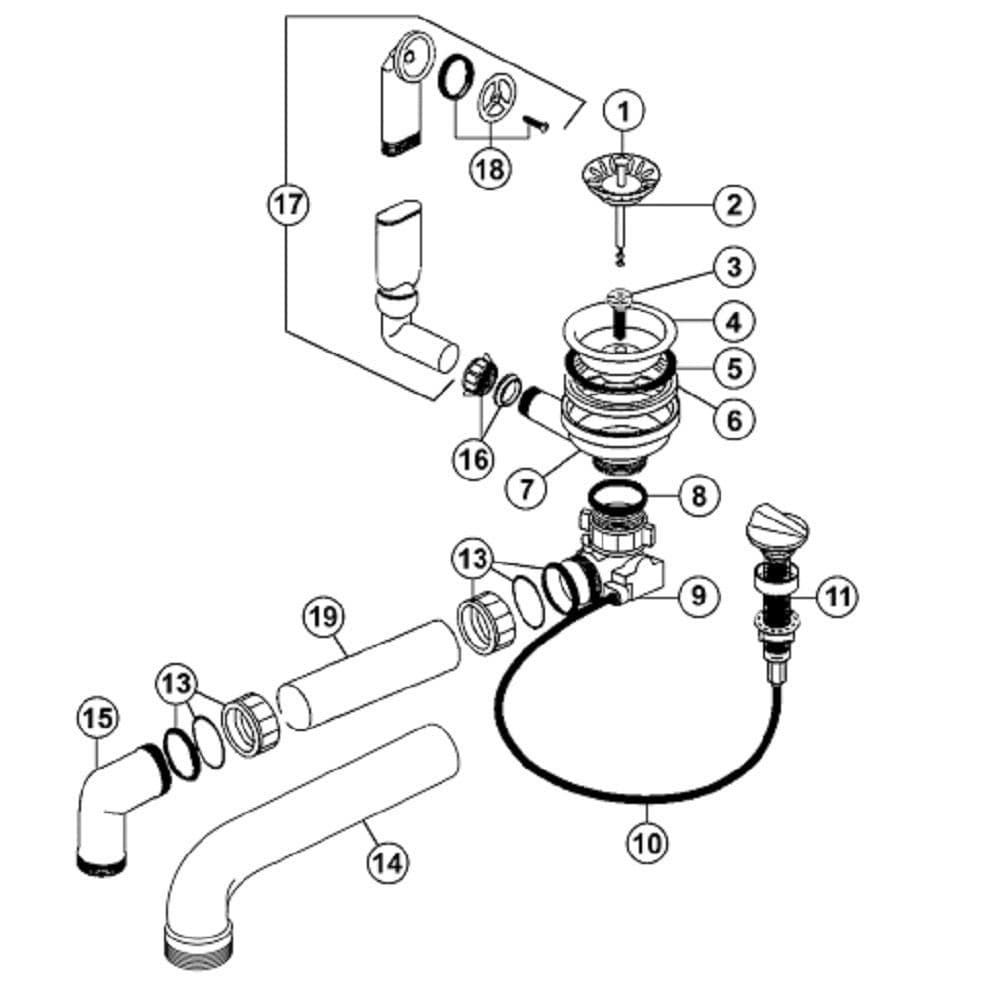 Blanco 217163 Remote Pop-Up Waste Kit - 4020684343404