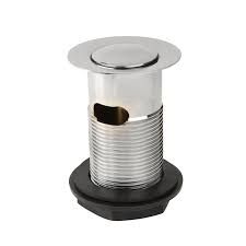 Epson Chrome brass basin waste slotted tail with spring plug 368167